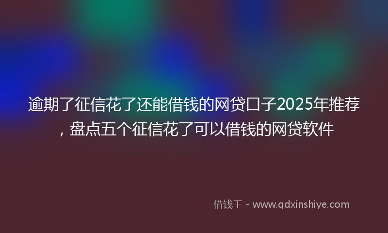 逾期了征信花了还能借钱的网贷口子2025年推荐，盘点五个征信花了可以借钱的网贷软件