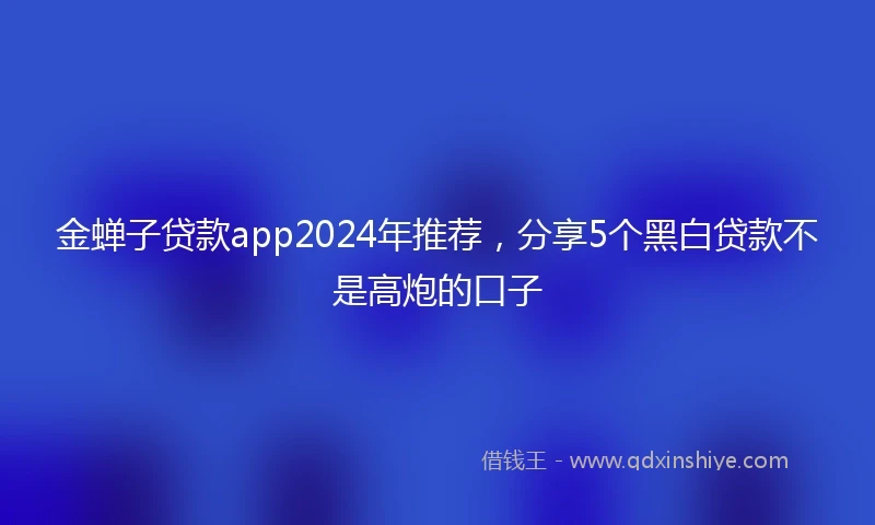 金蝉子贷款app2024年推荐，分享5个黑白贷款不是高炮的口子