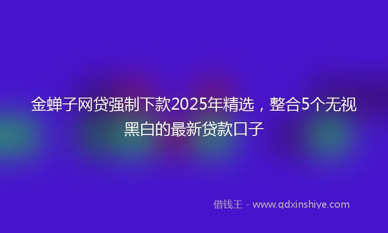 金蝉子网贷强制下款2025年精选，整合5个无视黑白的最新贷款口子