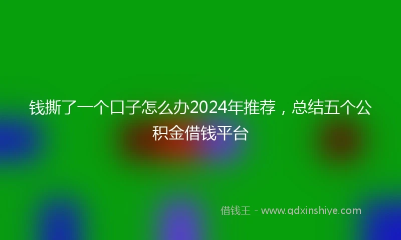 钱撕了一个口子怎么办2024年推荐，总结五个公积金借钱平台