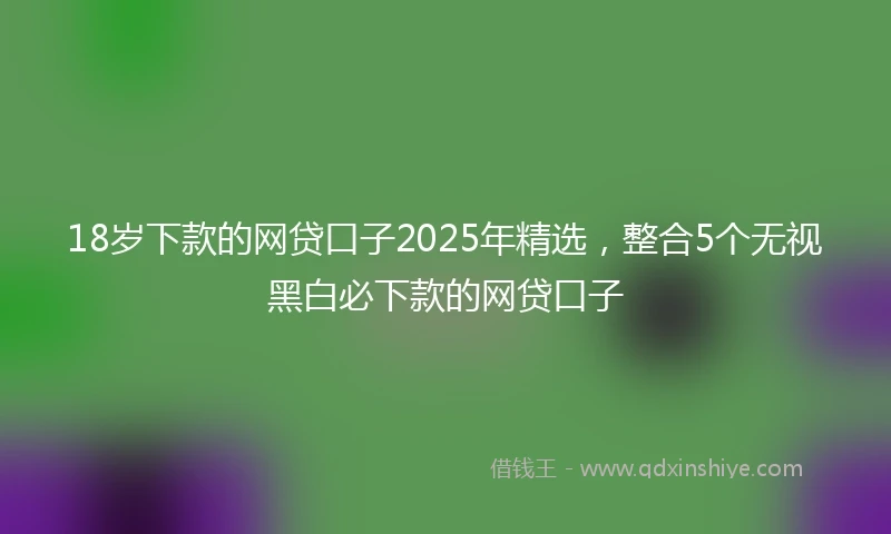 18岁下款的网贷口子2025年精选，整合5个无视黑白必下款的网贷口子