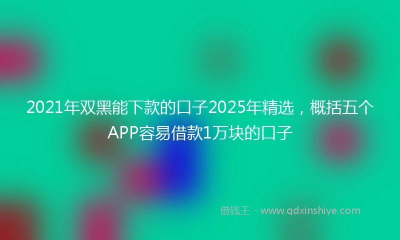 2021年双黑能下款的口子2025年精选，概括五个APP容易借款1万块的口子