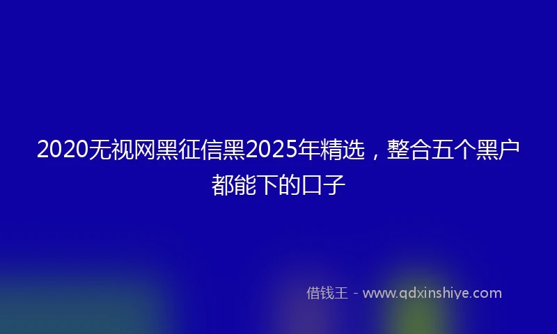 2020无视网黑征信黑2025年精选，整合五个黑户都能下的口子