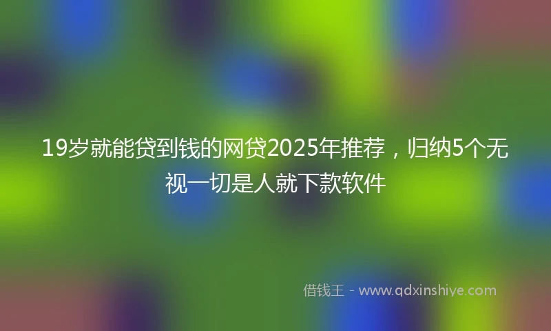 19岁就能贷到钱的网贷2025年推荐，归纳5个无视一切是人就下款软件