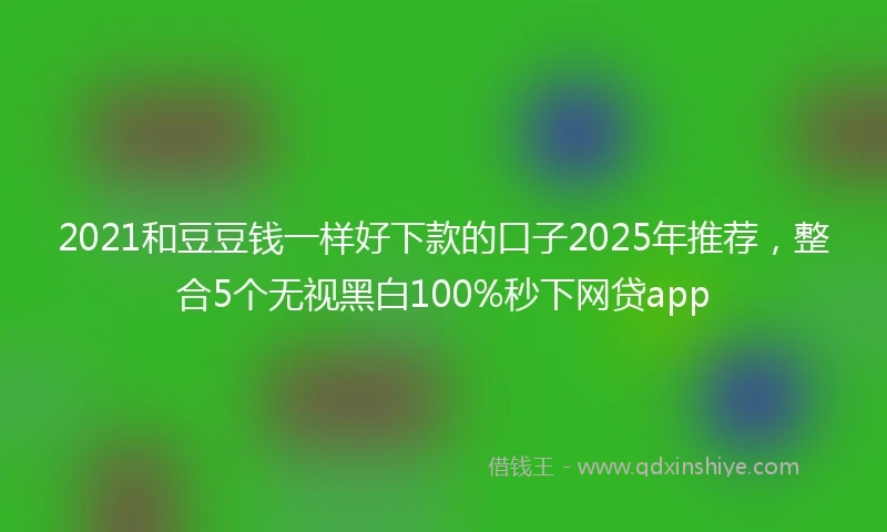 2021和豆豆钱一样好下款的口子2025年推荐，整合5个无视黑白100%秒下网贷app