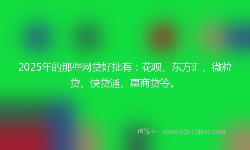 2025年的那些网贷好批有：花呗、东方汇、微粒贷、快贷通、惠商贷等。