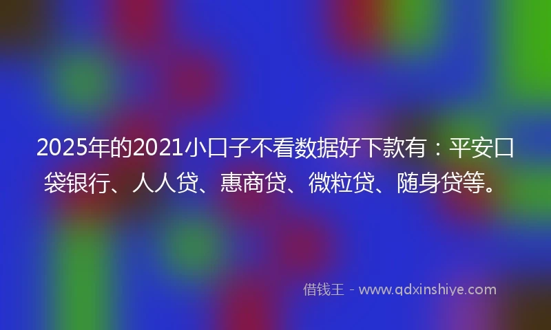 2025年的2021小口子不看数据好下款有：平安口袋银行、人人贷、惠商贷、微粒贷、随身贷等。