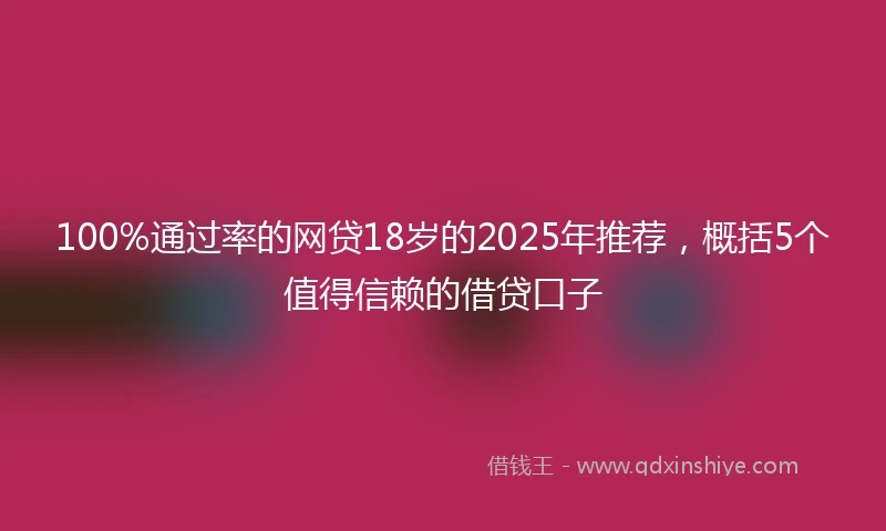 100%通过率的网贷18岁的2025年推荐，概括5个值得信赖的借贷口子