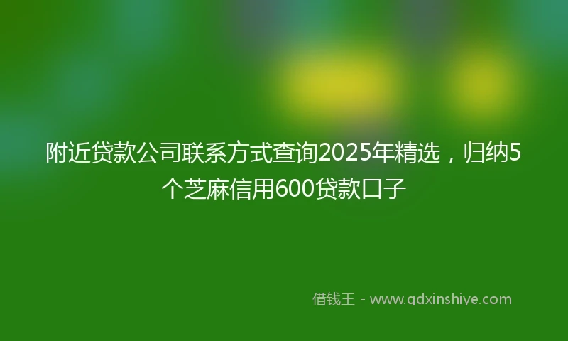 附近贷款公司联系方式查询2025年精选，归纳5个芝麻信用600贷款口子