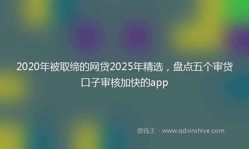 2020年被取缔的网贷2025年精选，盘点五个审贷口子审核加快的app