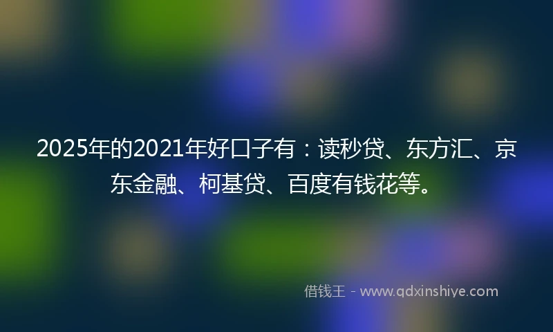 2025年的2021年好口子有：读秒贷、东方汇、京东金融、柯基贷、百度有钱花等。