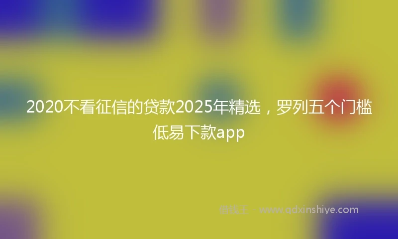 2020不看征信的贷款2025年精选，罗列五个门槛低易下款app