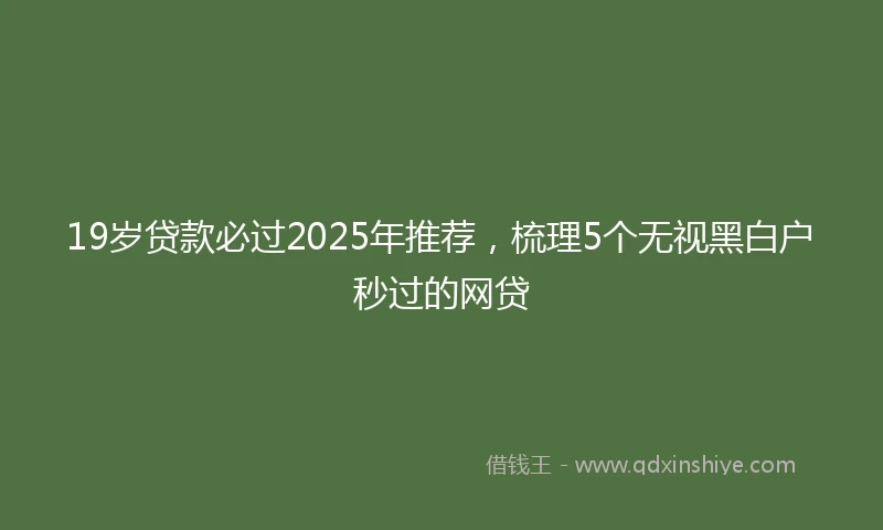 19岁贷款必过2025年推荐，梳理5个无视黑白户秒过的网贷