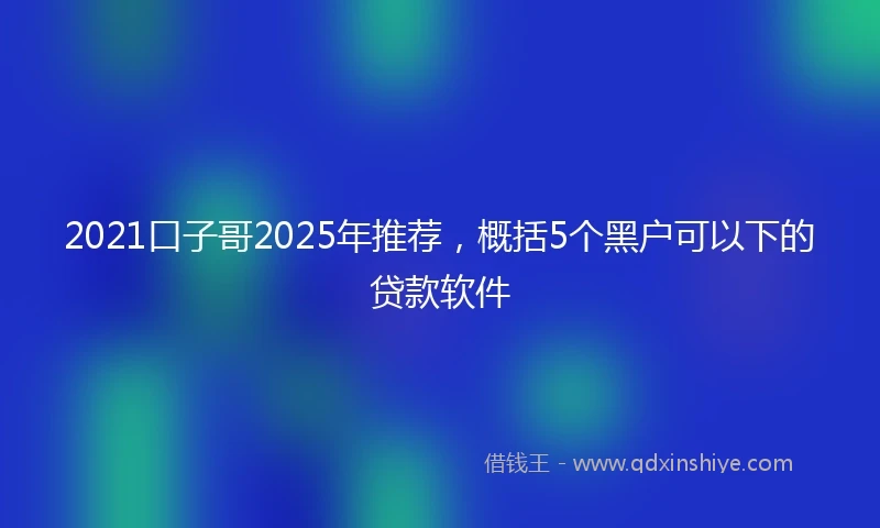 2021口子哥2025年推荐，概括5个黑户可以下的贷款软件
