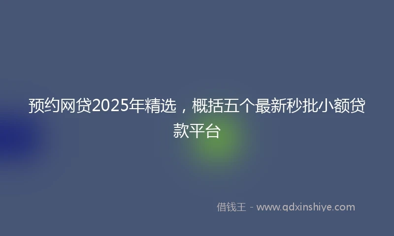 预约网贷2025年精选，概括五个最新秒批小额贷款平台