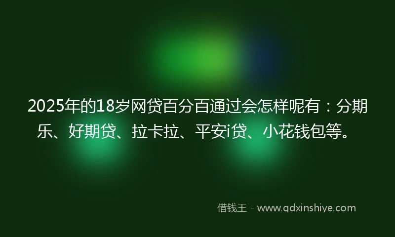 2025年的18岁网贷百分百通过会怎样呢有：分期乐、好期贷、拉卡拉、平安i贷、小花钱包等。