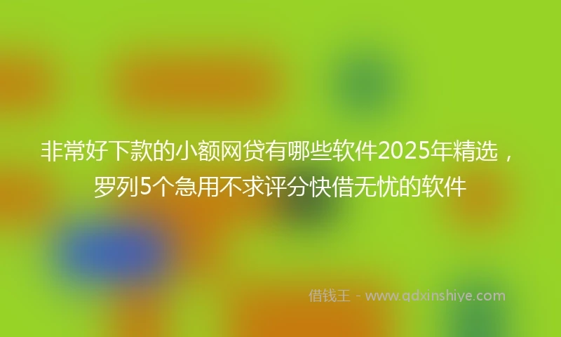 非常好下款的小额网贷有哪些软件2025年精选，罗列5个急用不求评分快借无忧的软件