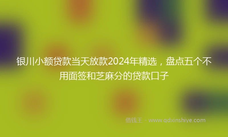 银川小额贷款当天放款2024年精选，盘点五个不用面签和芝麻分的贷款口子