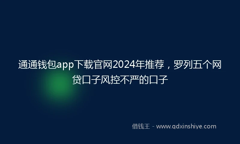 通通钱包app下载官网2024年推荐，罗列五个网贷口子风控不严的口子
