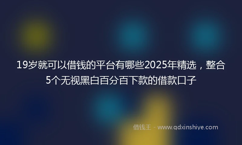 19岁就可以借钱的平台有哪些2025年精选，整合5个无视黑白百分百下款的借款口子