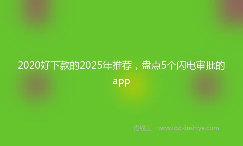 2020好下款的2025年推荐，盘点5个闪电审批的app