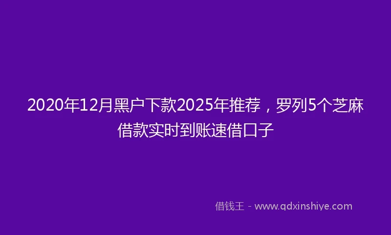 2020年12月黑户下款2025年推荐，罗列5个芝麻借款实时到账速借口子