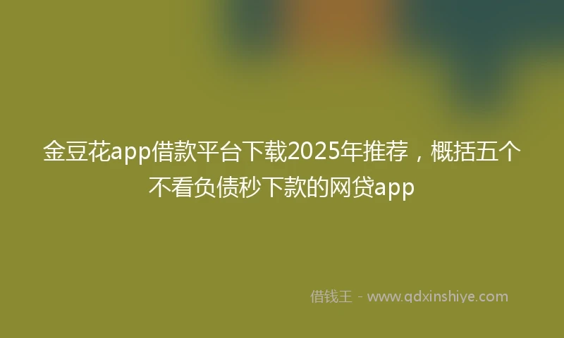 金豆花app借款平台下载2025年推荐，概括五个不看负债秒下款的网贷app