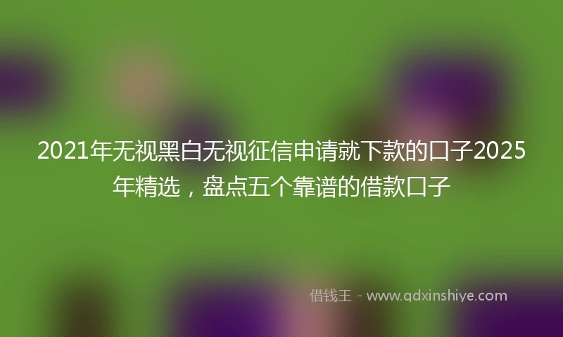 2021年无视黑白无视征信申请就下款的口子2025年精选，盘点五个靠谱的借款口子