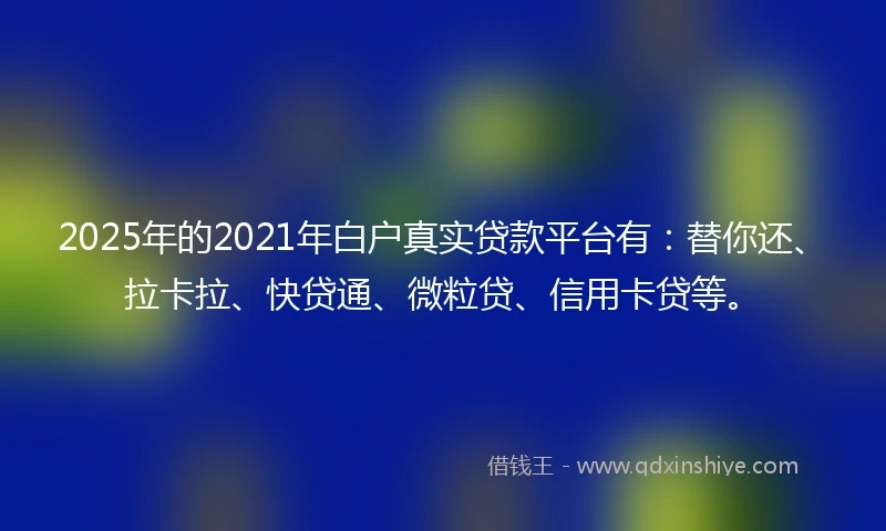 2025年的2021年白户真实贷款平台有：替你还、拉卡拉、快贷通、微粒贷、信用卡贷等。