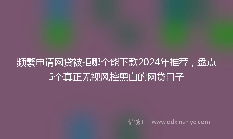 频繁申请网贷被拒哪个能下款2024年推荐，盘点5个真正无视风控黑白的网贷口子