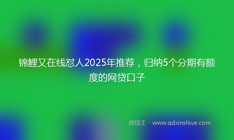 锦鲤又在线怼人2025年推荐，归纳5个分期有额度的网贷口子