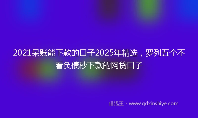2021呆账能下款的口子2025年精选，罗列五个不看负债秒下款的网贷口子
