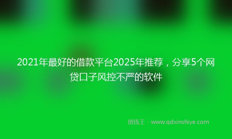 2021年最好的借款平台2025年推荐，分享5个网贷口子风控不严的软件