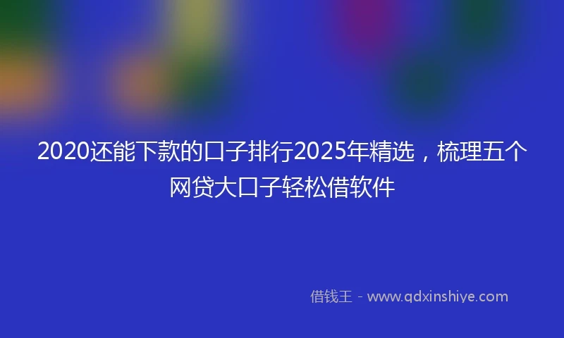 2020还能下款的口子排行2025年精选，梳理五个网贷大口子轻松借软件