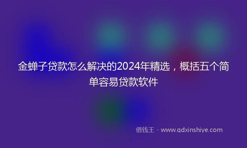 金蝉子贷款怎么解决的2024年精选，概括五个简单容易贷款软件