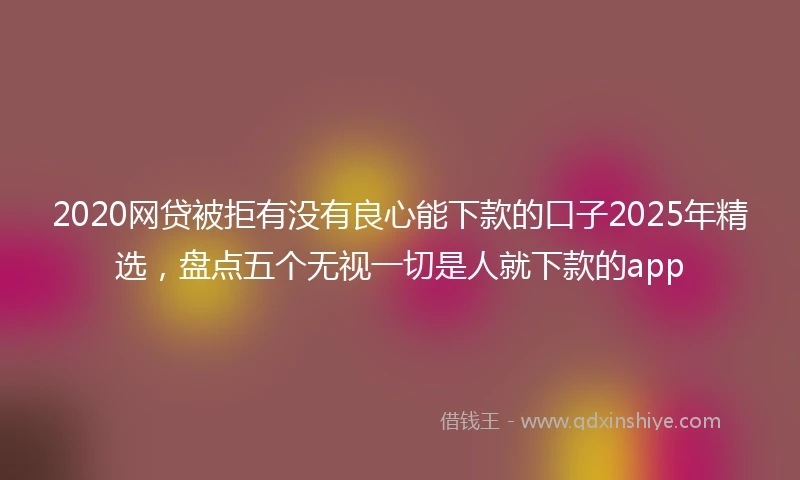 2020网贷被拒有没有良心能下款的口子2025年精选，盘点五个无视一切是人就下款的app