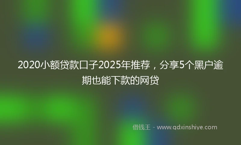 2020小额贷款口子2025年推荐，分享5个黑户逾期也能下款的网贷