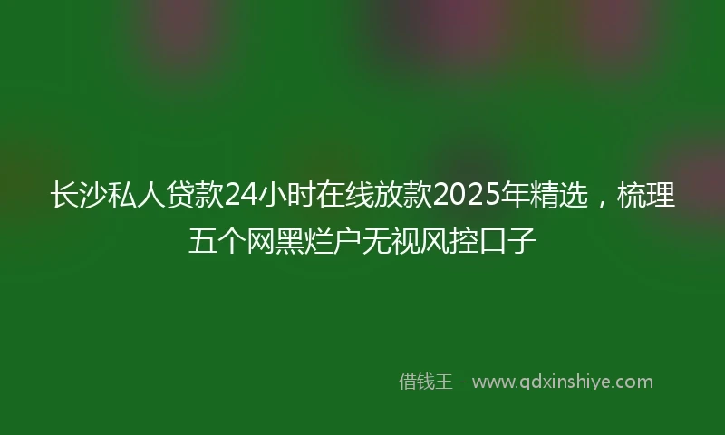 长沙私人贷款24小时在线放款2025年精选，梳理五个网黑烂户无视风控口子