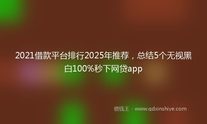 2021借款平台排行2025年推荐，总结5个无视黑白100%秒下网贷app
