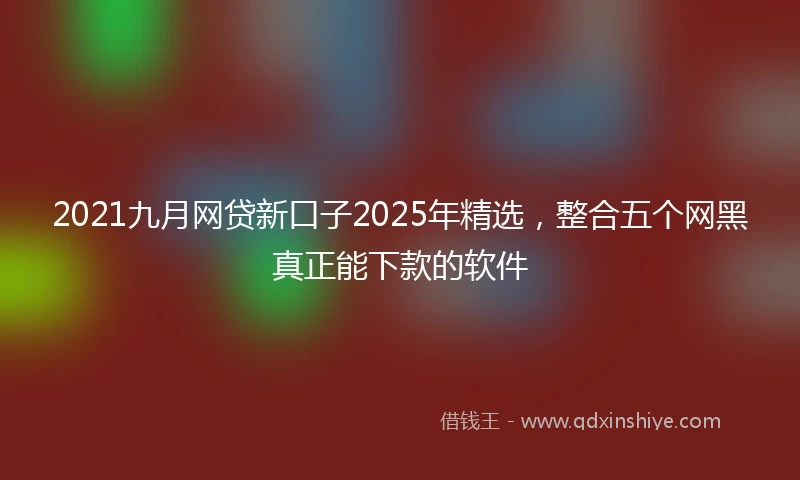 2021九月网贷新口子2025年精选，整合五个网黑真正能下款的软件