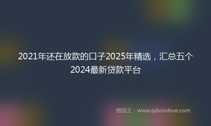 2021年还在放款的口子2025年精选，汇总五个2024最新贷款平台