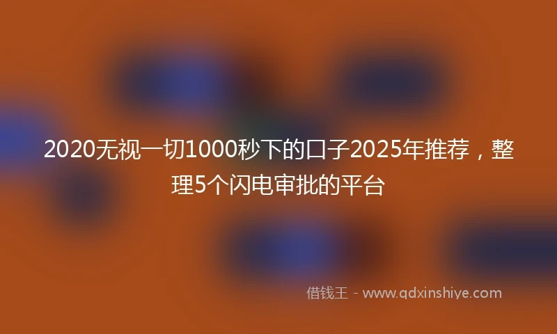 2020无视一切1000秒下的口子2025年推荐，整理5个闪电审批的平台