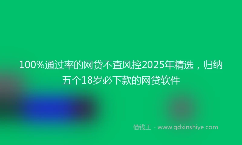 100%通过率的网贷不查风控2025年精选，归纳五个18岁必下款的网贷软件