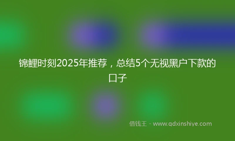 锦鲤时刻2025年推荐，总结5个无视黑户下款的口子