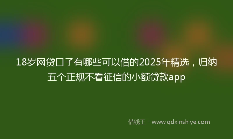 18岁网贷口子有哪些可以借的2025年精选，归纳五个正规不看征信的小额贷款app