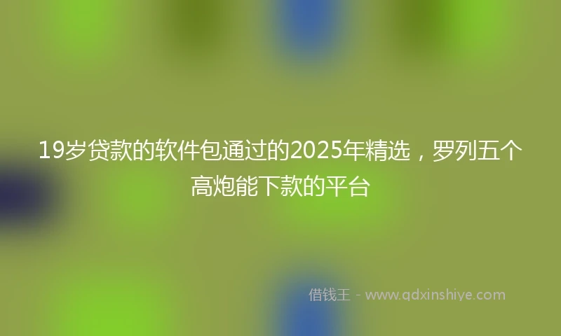 19岁贷款的软件包通过的2025年精选，罗列五个高炮能下款的平台