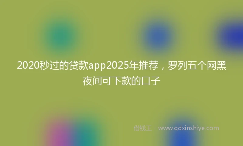 2020秒过的贷款app2025年推荐，罗列五个网黑夜间可下款的口子