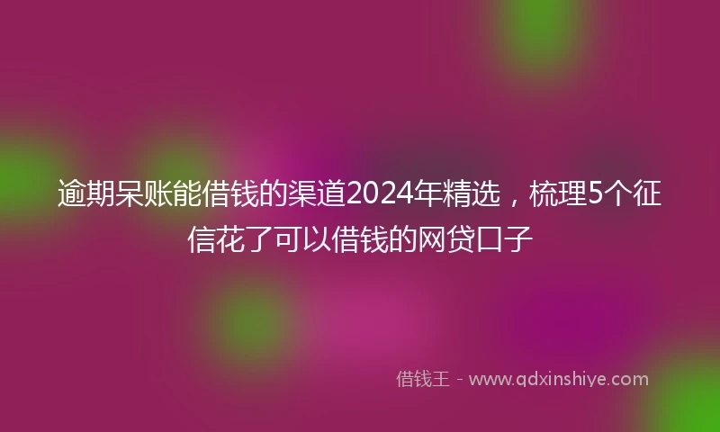 逾期呆账能借钱的渠道2024年精选，梳理5个征信花了可以借钱的网贷口子