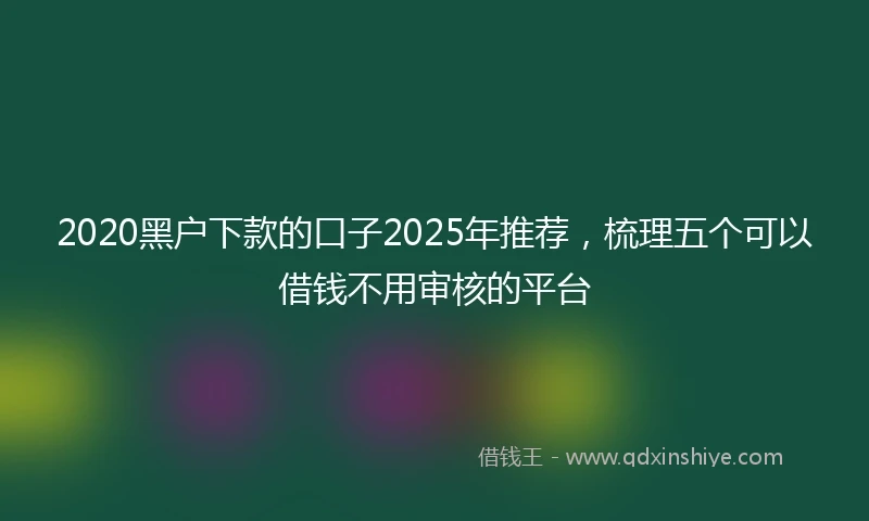 2020黑户下款的口子2025年推荐，梳理五个可以借钱不用审核的平台