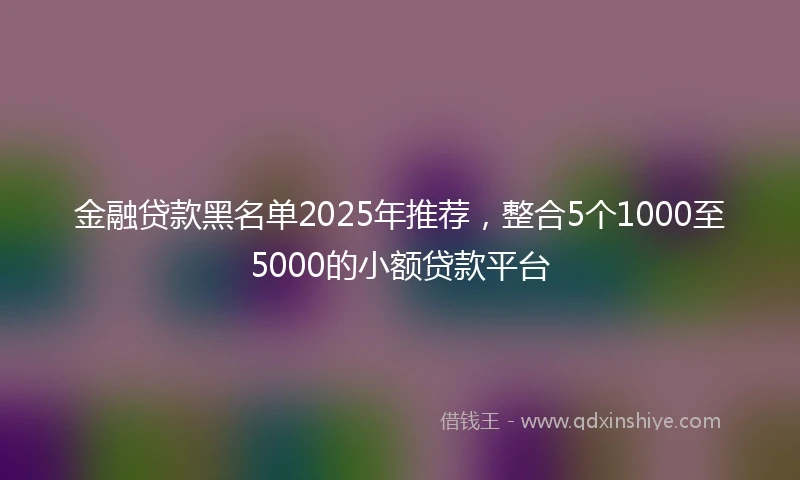 金融贷款黑名单2025年推荐，整合5个1000至5000的小额贷款平台